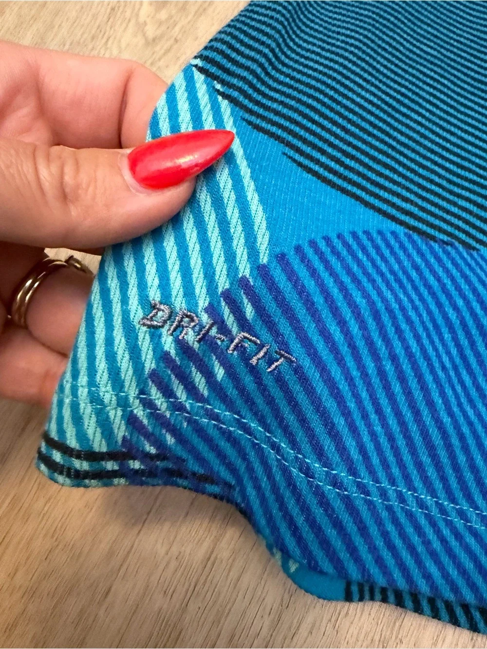 Nike Blue Geometric Dri-FIT Tank Top